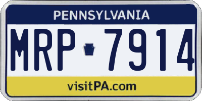 PA license plate MRP7914