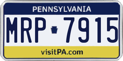 PA license plate MRP7915