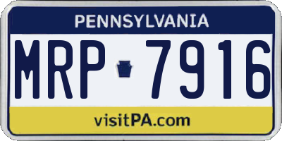 PA license plate MRP7916