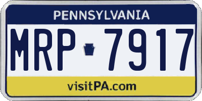 PA license plate MRP7917