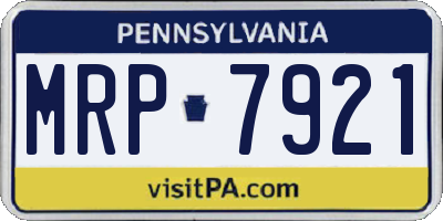 PA license plate MRP7921