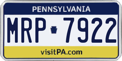 PA license plate MRP7922