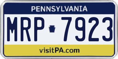PA license plate MRP7923