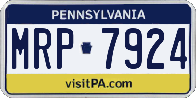 PA license plate MRP7924