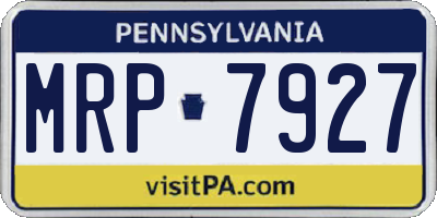PA license plate MRP7927