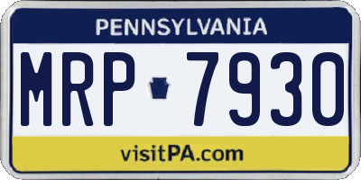 PA license plate MRP7930