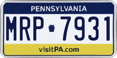 PA license plate MRP7931