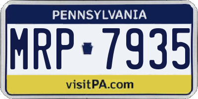 PA license plate MRP7935