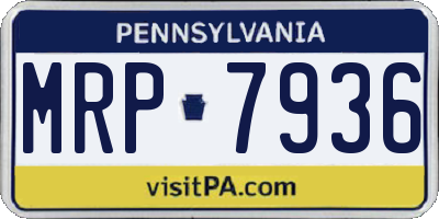 PA license plate MRP7936