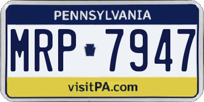 PA license plate MRP7947