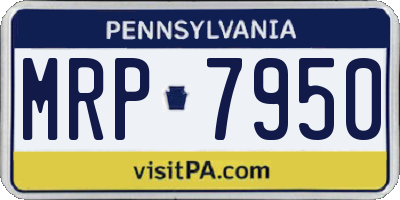 PA license plate MRP7950