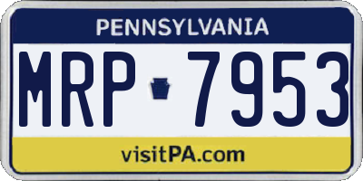 PA license plate MRP7953