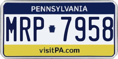 PA license plate MRP7958