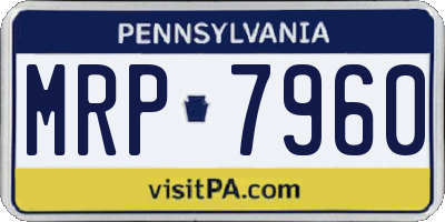PA license plate MRP7960
