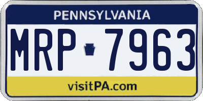 PA license plate MRP7963