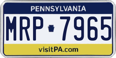 PA license plate MRP7965