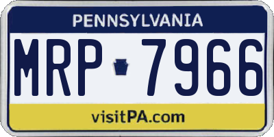 PA license plate MRP7966