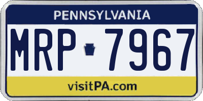 PA license plate MRP7967