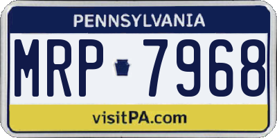 PA license plate MRP7968