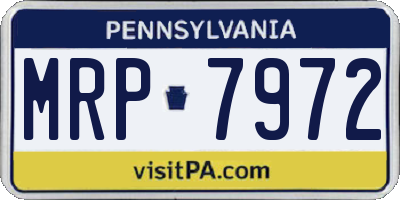 PA license plate MRP7972