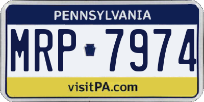 PA license plate MRP7974
