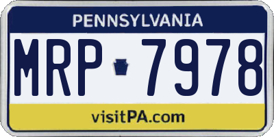 PA license plate MRP7978