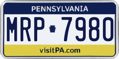 PA license plate MRP7980