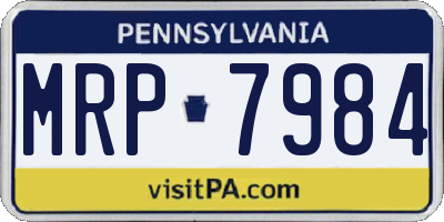 PA license plate MRP7984