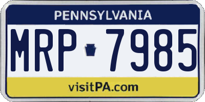 PA license plate MRP7985