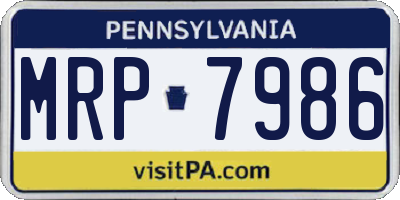 PA license plate MRP7986