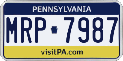 PA license plate MRP7987