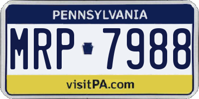 PA license plate MRP7988
