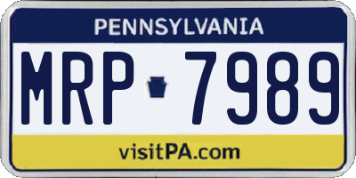 PA license plate MRP7989