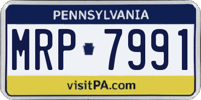 PA license plate MRP7991