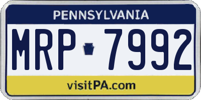PA license plate MRP7992