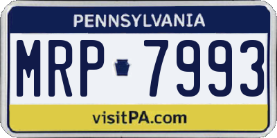 PA license plate MRP7993