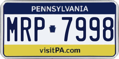 PA license plate MRP7998