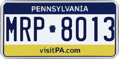 PA license plate MRP8013