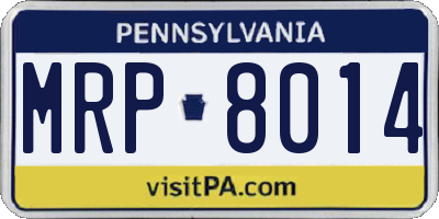 PA license plate MRP8014