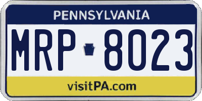 PA license plate MRP8023