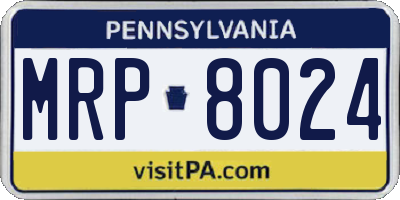 PA license plate MRP8024