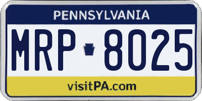 PA license plate MRP8025