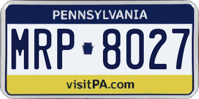 PA license plate MRP8027