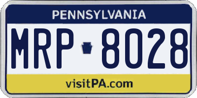 PA license plate MRP8028