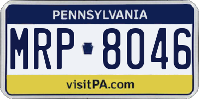 PA license plate MRP8046