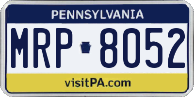 PA license plate MRP8052