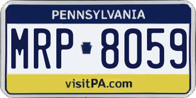 PA license plate MRP8059