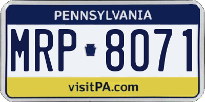 PA license plate MRP8071