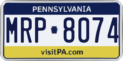 PA license plate MRP8074