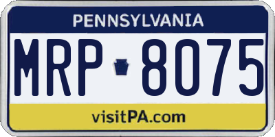 PA license plate MRP8075